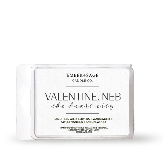 Valentine, Neb: The Heart City | Hand-Poured Soy Coconut Wax Melt | 2.75oz