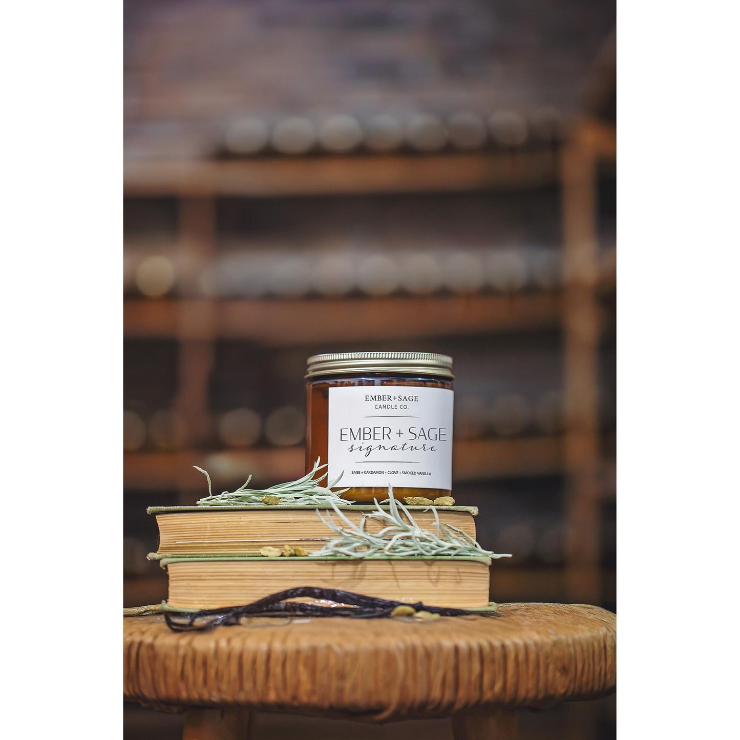 Ember + Sage Signature | Hand-Poured Soy Coconut Wax Candle | 16oz with Double Wick