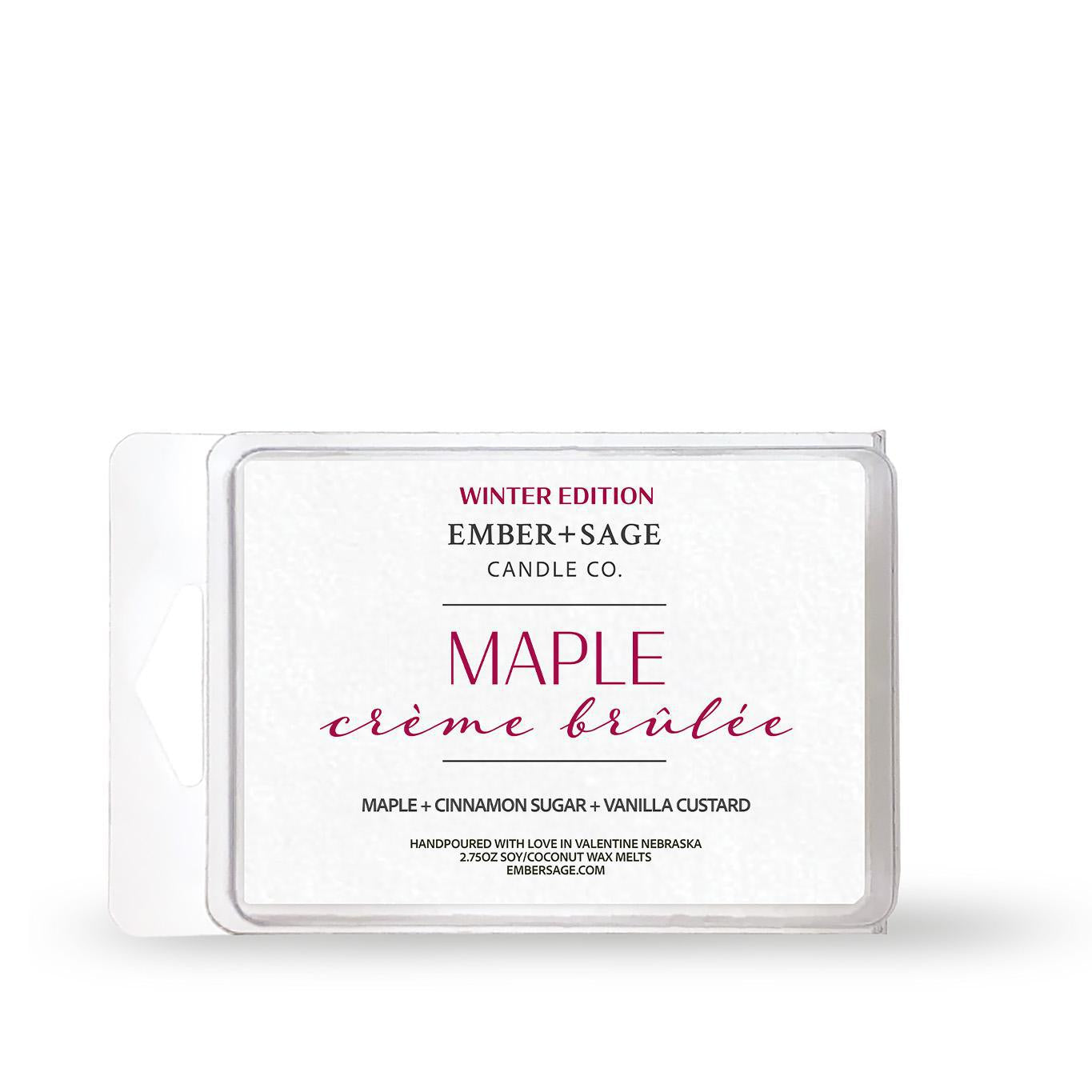 Maple Crème Brûlée | Winter Edition | Hand-Poured Soy Coconut Wax Melt | 2.75oz