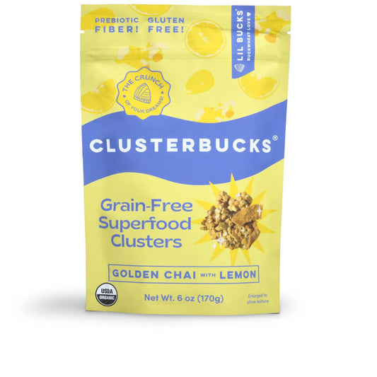 Clusterbucks Golden Chia Gut Friendly & Grain Free Granola Superfood Clusters with Lemon
