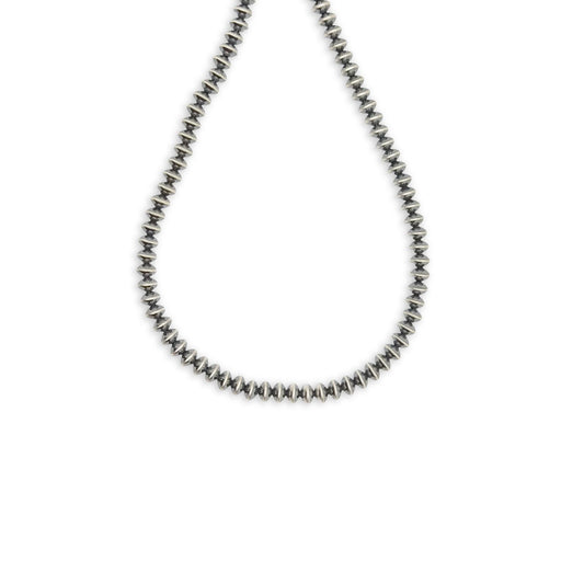 Sterling Silver 6x9mm Navajo Saucer Pearl 18" Necklace