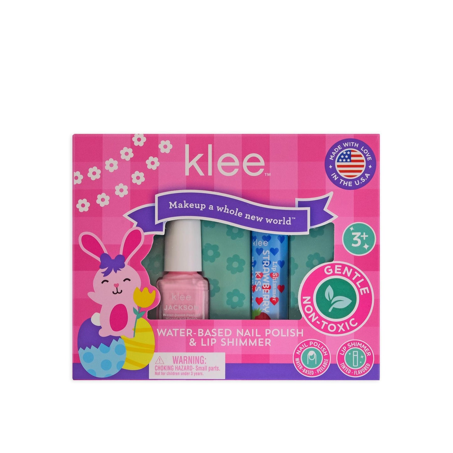 Hopping Pink Non-Toxic Water-Based Nail Polish and Lip Shimmer Duo Set
