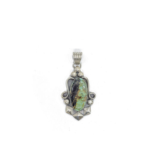 Navajo Blackjack Turquoise Pendent by NN