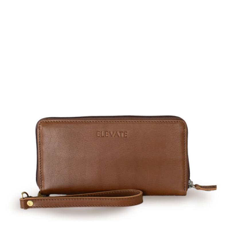 Chestnut Brown Full Grain Leather Zipper Wallet