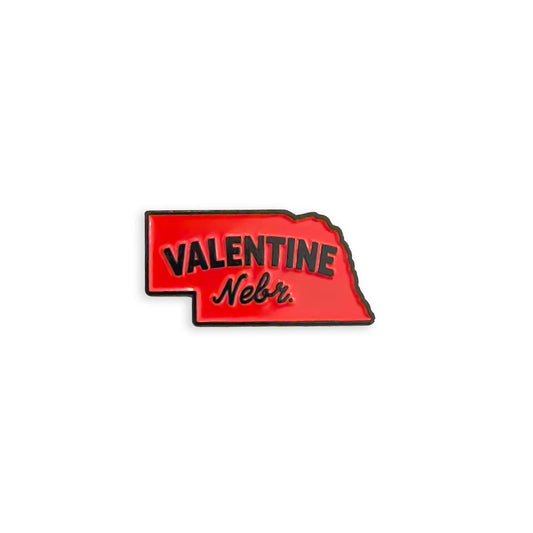 Red “Valentine, Nebr." State Enamel Pin