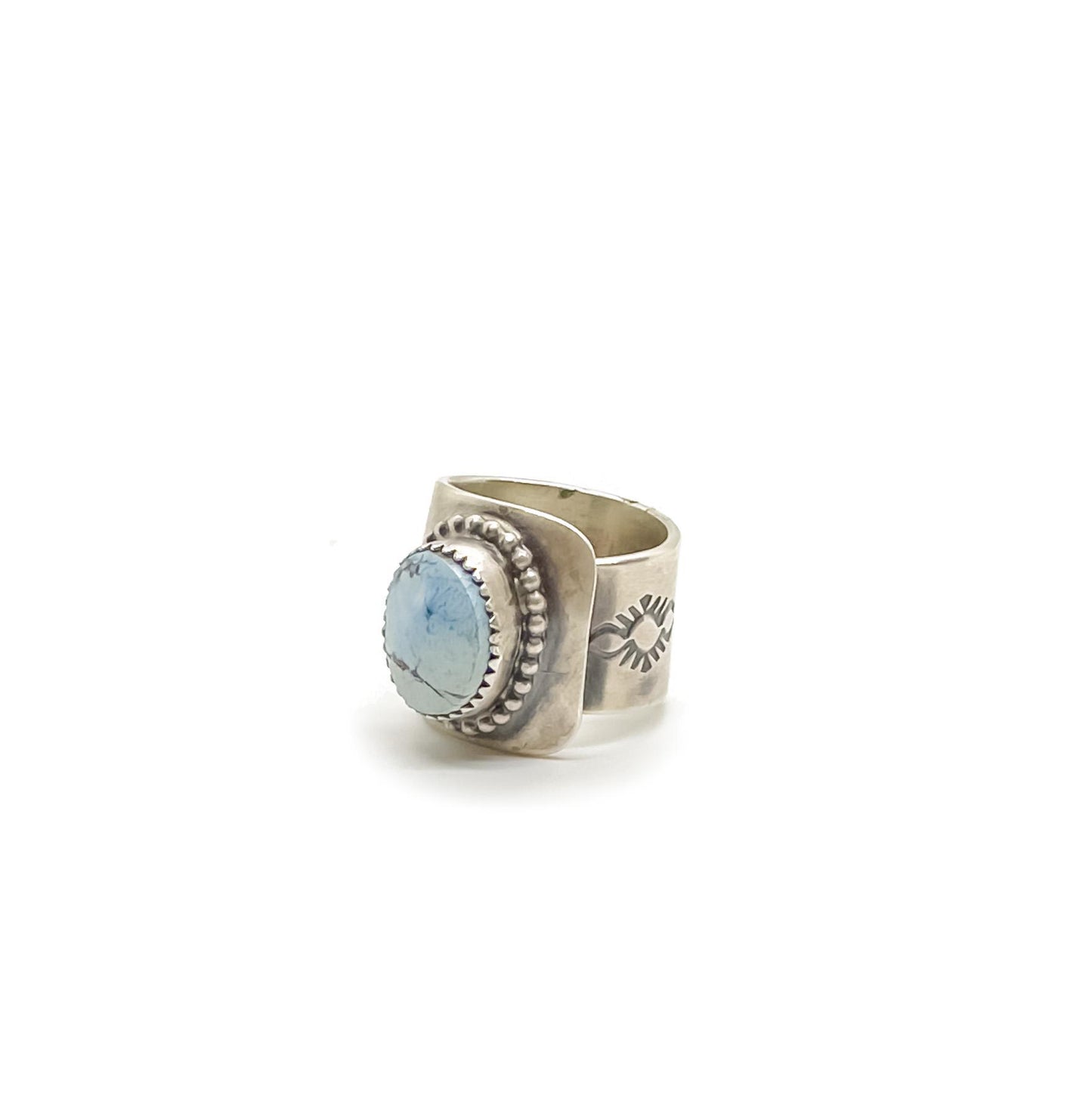 Navajo Golden Hills Turquoise Sterling Silver Ring - Adjustable Size