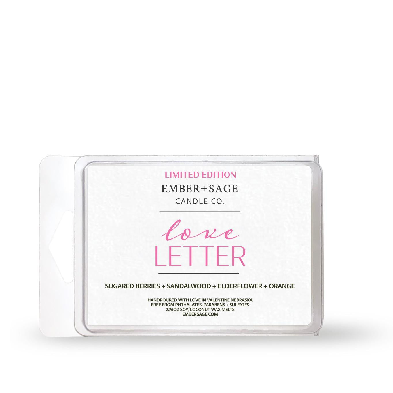 Love Letter | Limited Edition | Hand-Poured Soy Coconut Wax Melt | 2.75oz