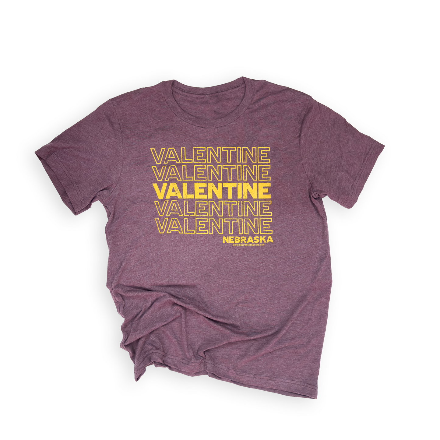 Maroon Triblend “Valentine Nebraska" Graphic Tee