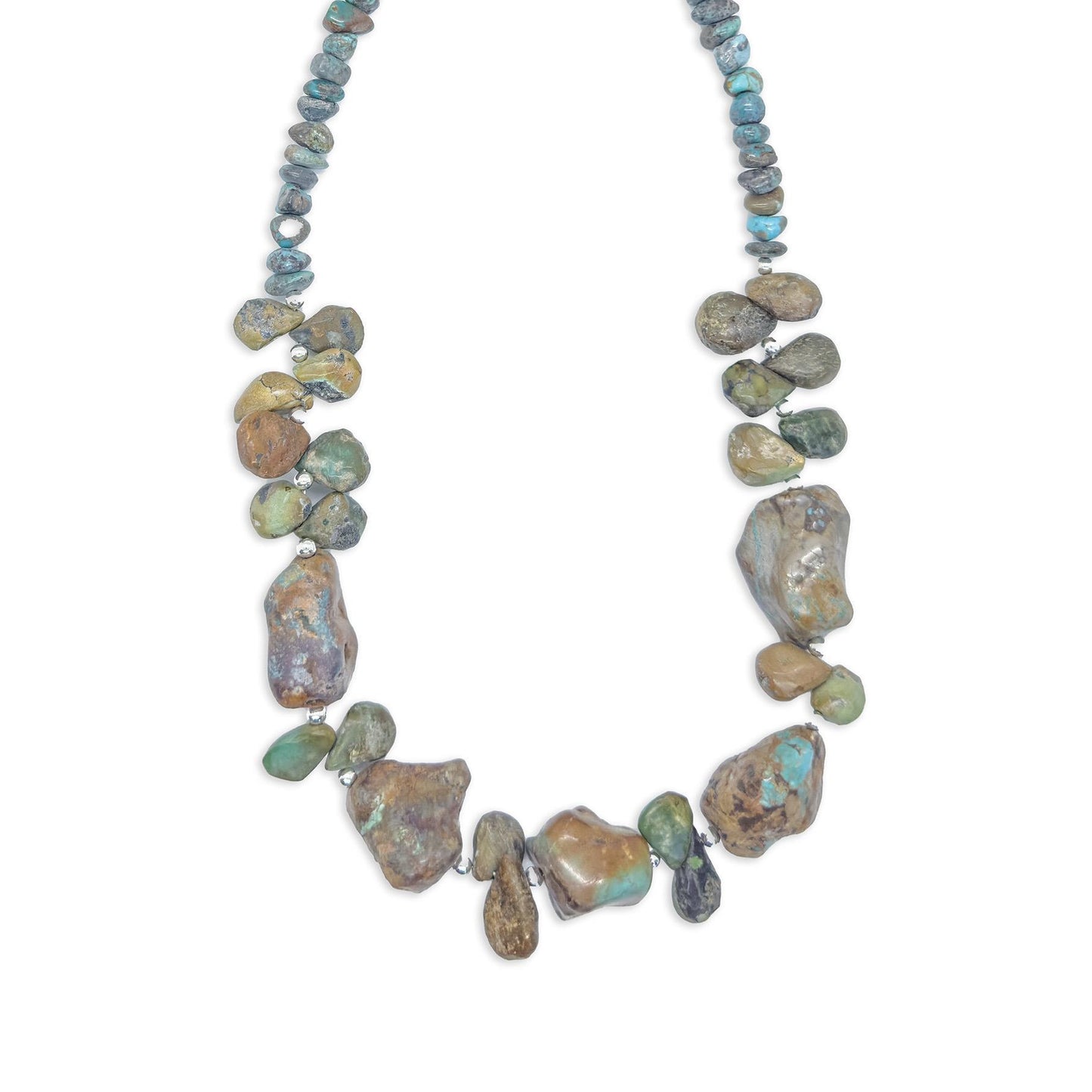 Sicangu Lakota Oyate Turquoise Chunk Necklace with Blackjack Turquoise