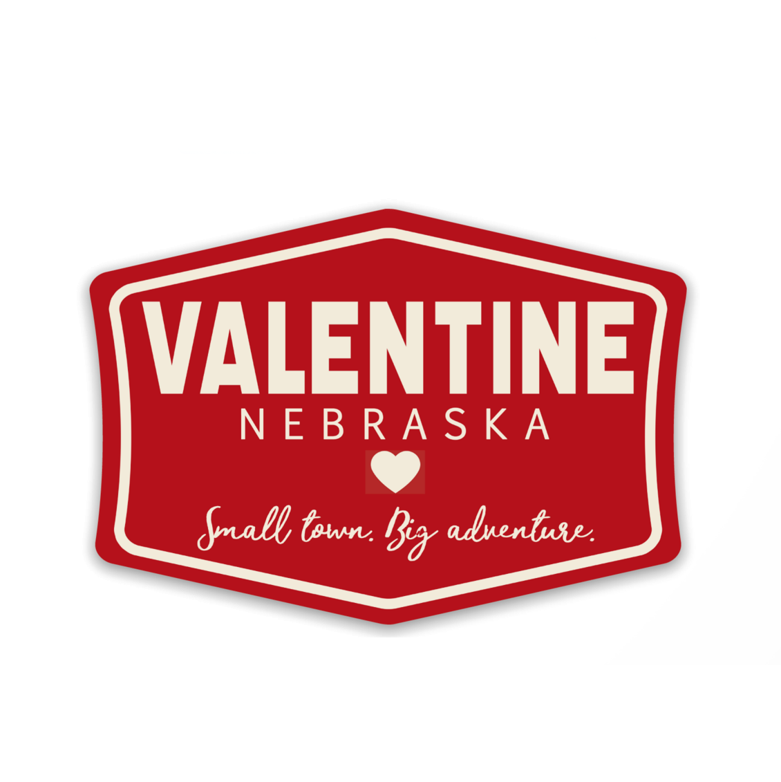 Valentine, Nebraska “Small Town. Big Adventure" Welcome Sign Vinyl Sticker