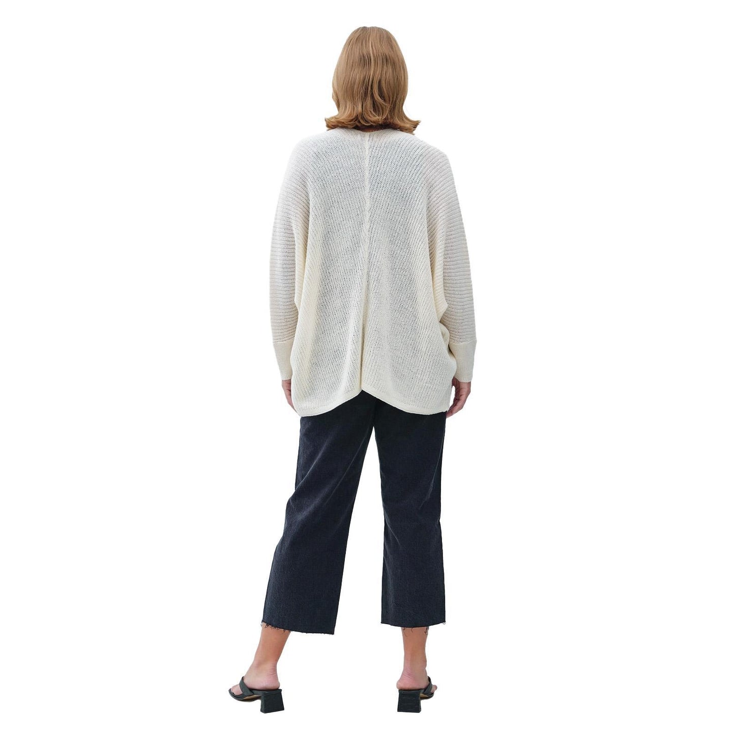 Plus Ivory Dolman Sleeve Knit Cardigan