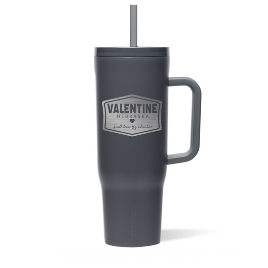 Slate 40oz “Small Town. Big Adventure" Valentine Nebraska Etched Triple Insulated Cruiser Tumbler