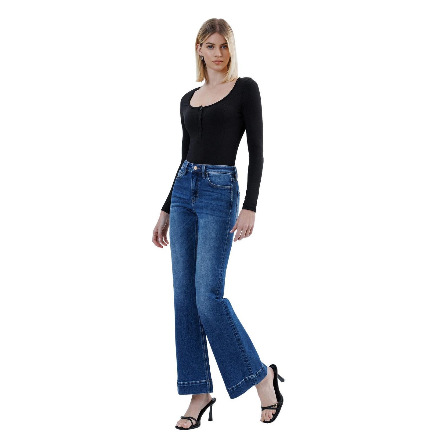 Intrigue High Rise Trouser Hem Flare Jeans