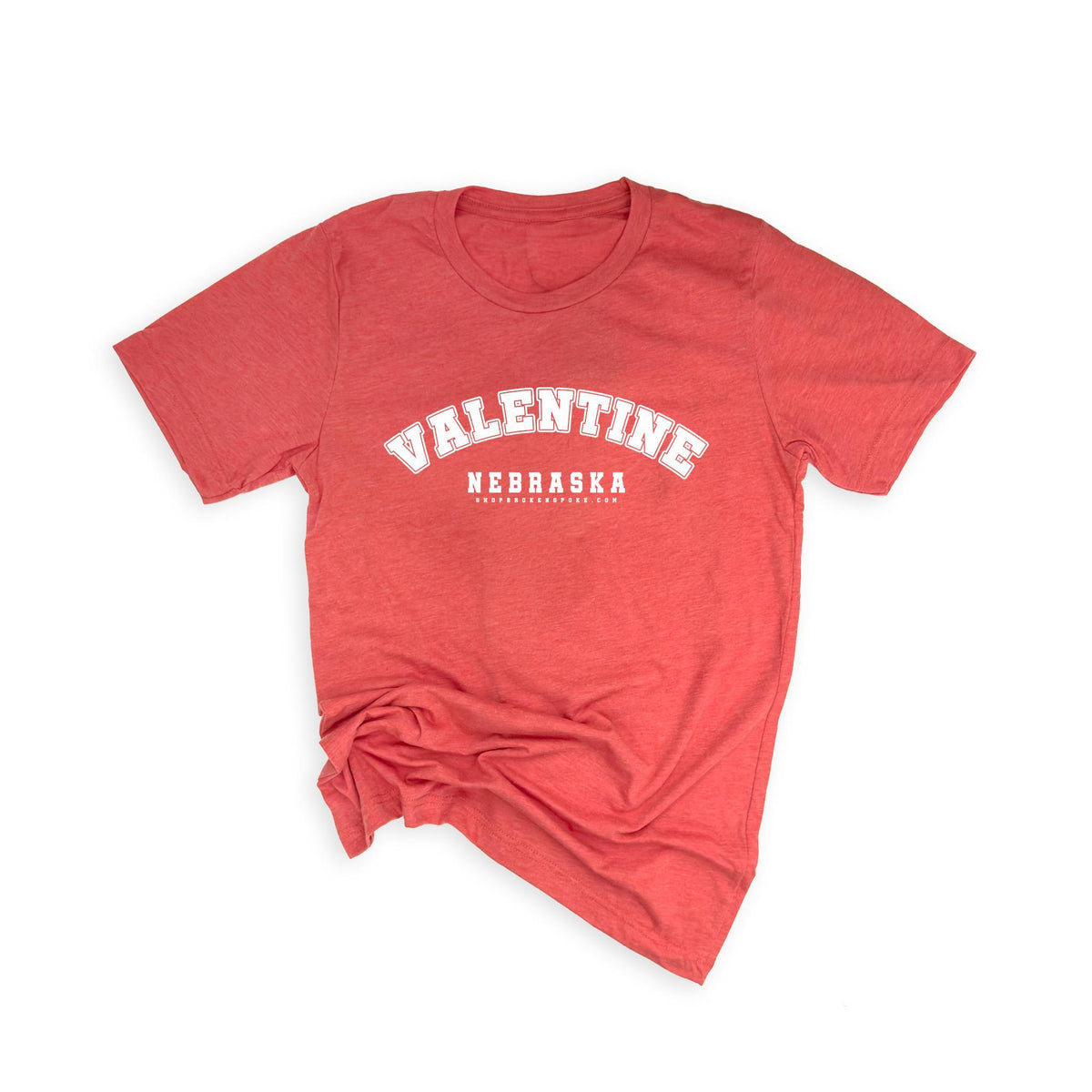 Red Triblend "Valentine, Nebraska" Varsity Graphic Tee