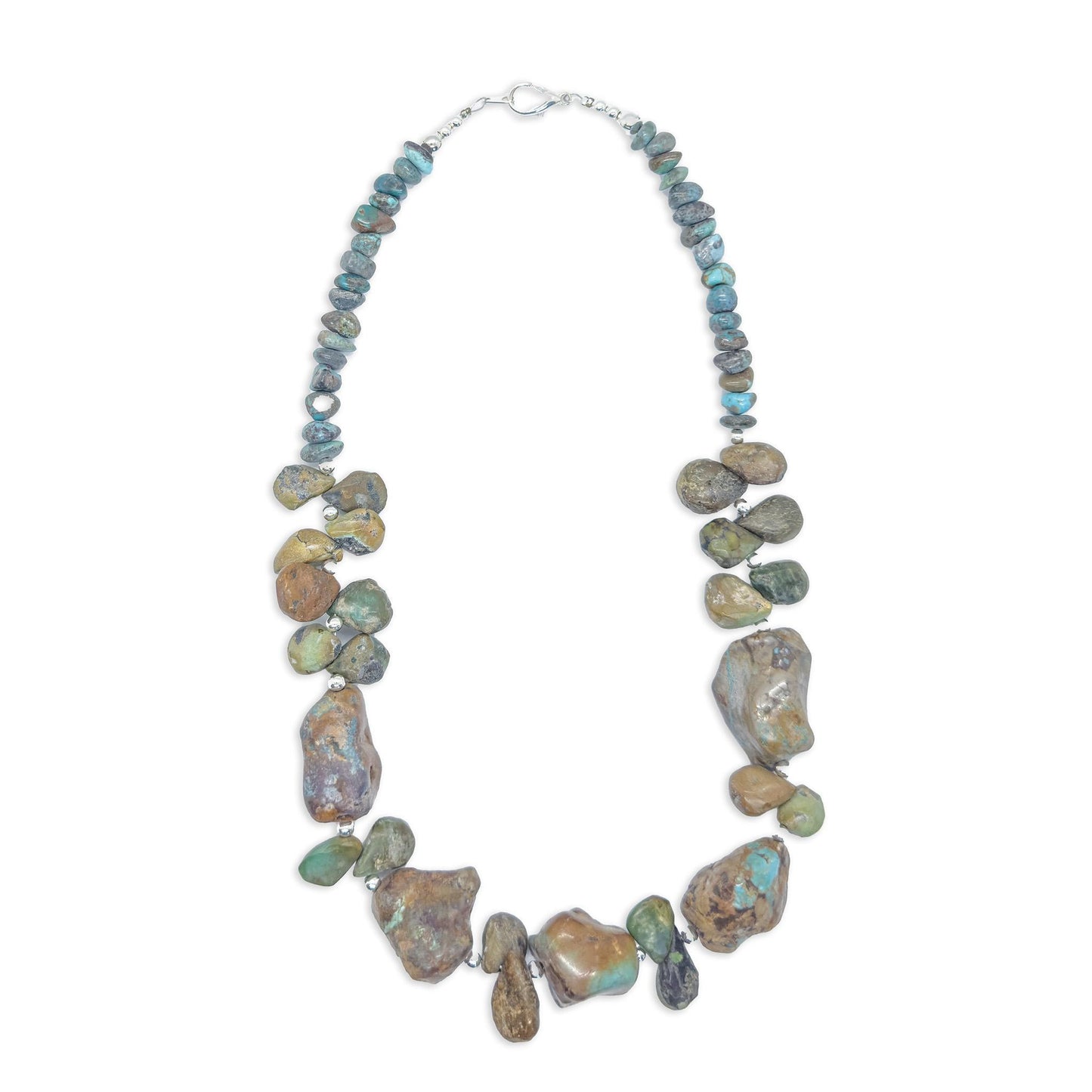 Sicangu Lakota Oyate Turquoise Chunk Necklace with Blackjack Turquoise