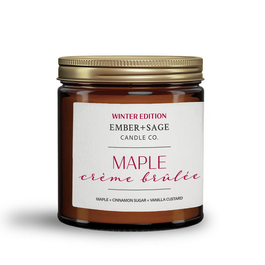 Maple Crème Brûlée | Winter Edition | Hand-Poured Soy Coconut Wax Candle | 16oz with Double Wick