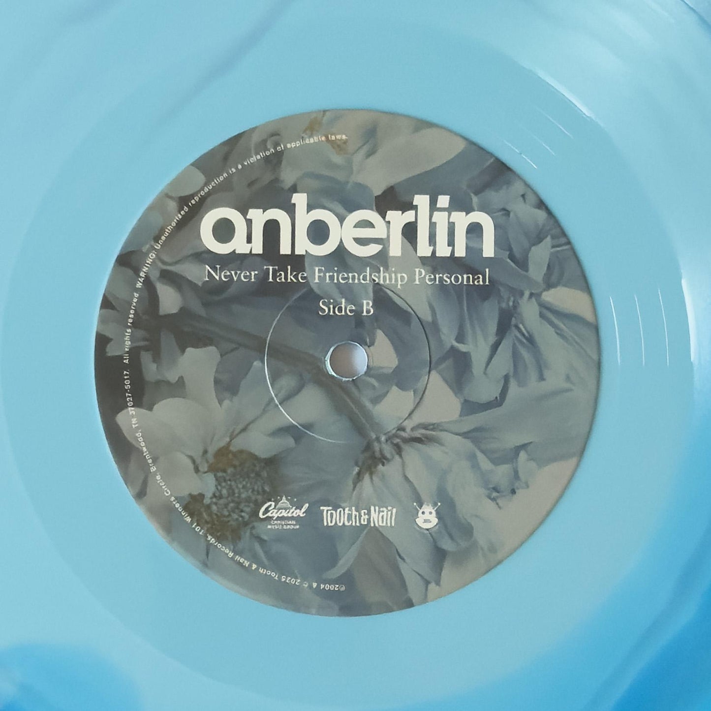 Anberlin “Never Take Friendship Personal" 2LP Vinyl Record – 2025 Deluxe 20th Anniversary Edition – Cyan/Baby Blue Vinyl