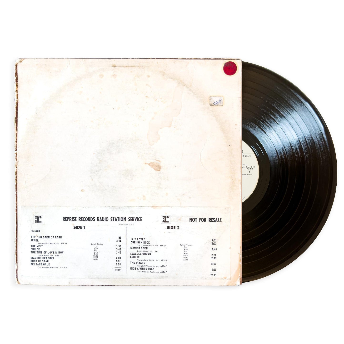 T. Rex “T. Rex" White Label Promo Vinyl Record – 1971 US Santa Maria Press with White Cover