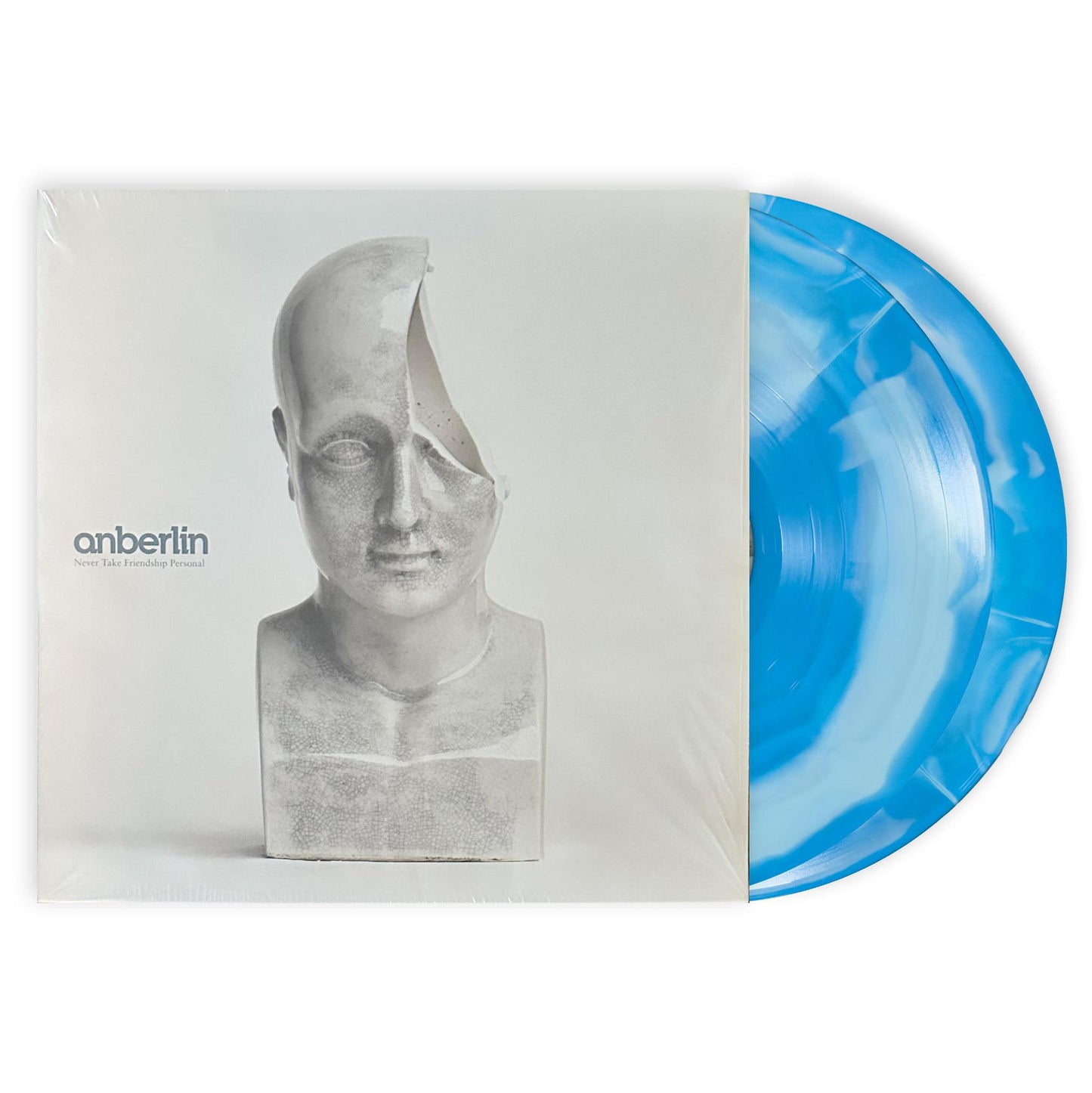 Anberlin “Never Take Friendship Personal" 2LP Vinyl Record – 2025 Deluxe 20th Anniversary Edition – Cyan/Baby Blue Vinyl