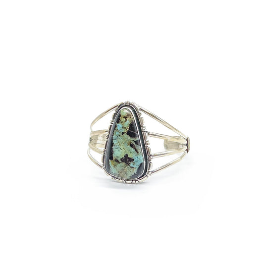 Navajo Blackjack Turquoise Cuff Bracelet by Alex Beeshligaii
