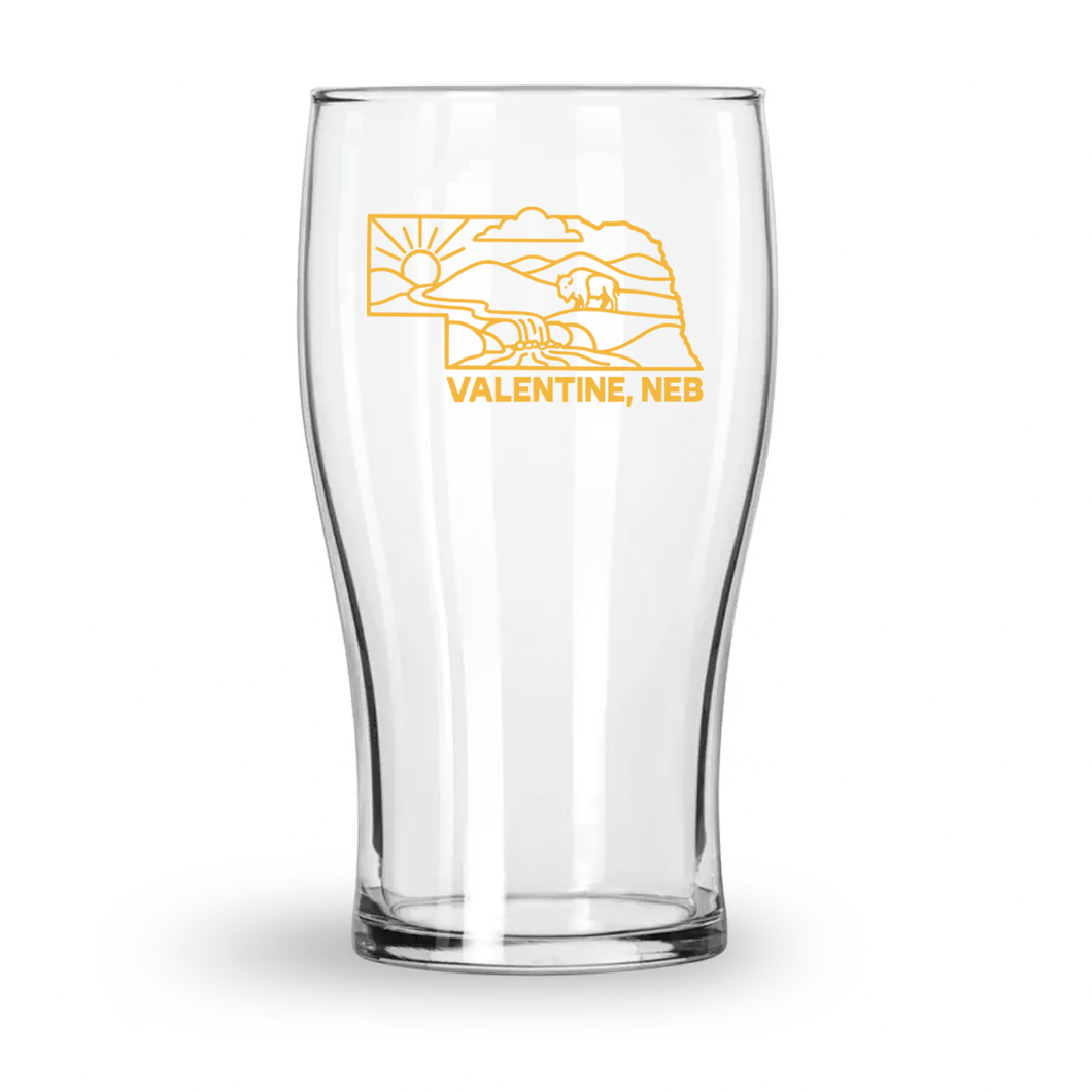20oz “Valentine, Neb” State Sandhills & Bison Pub Glass