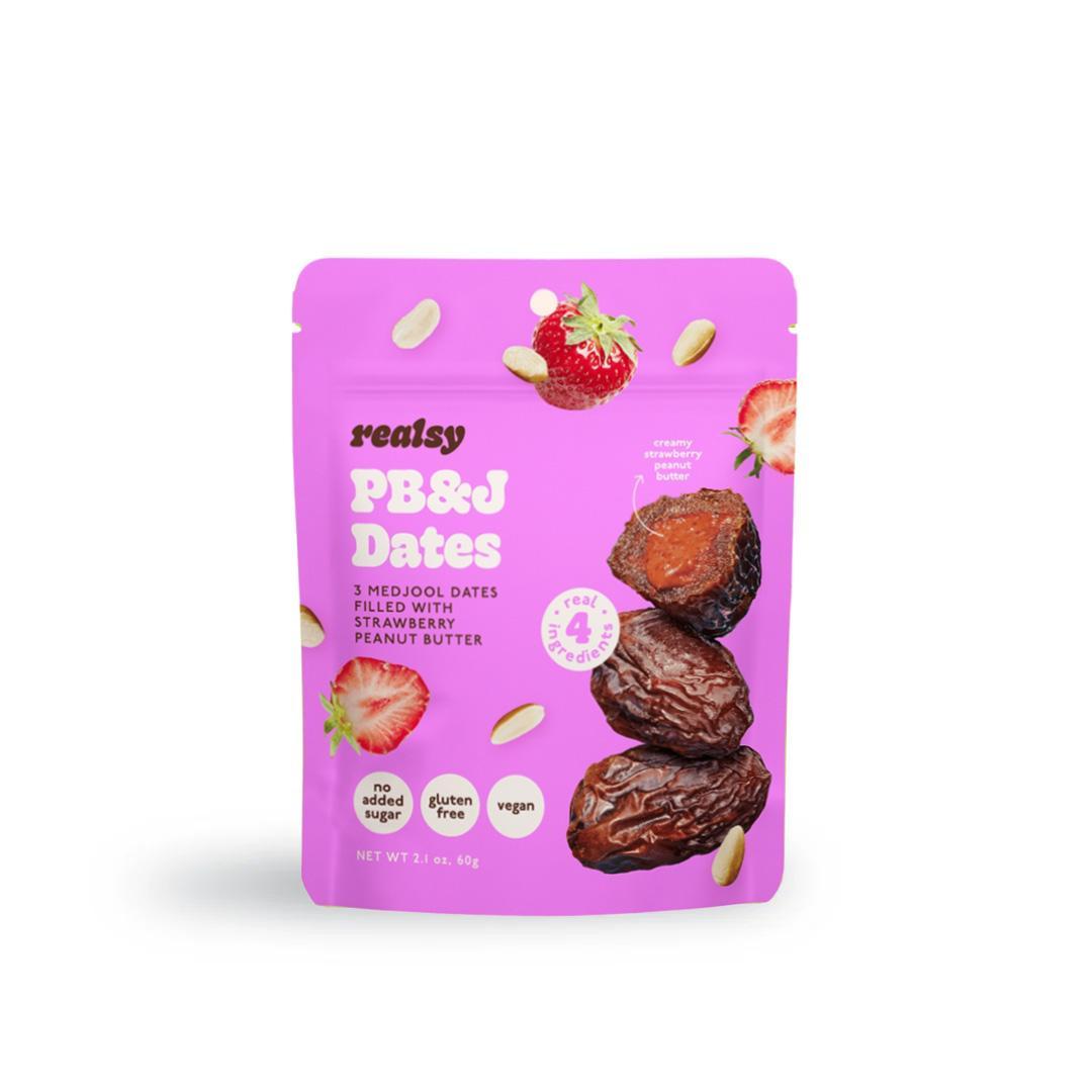 PB&J Strawberry Peanut Butter Dates Snack Pack