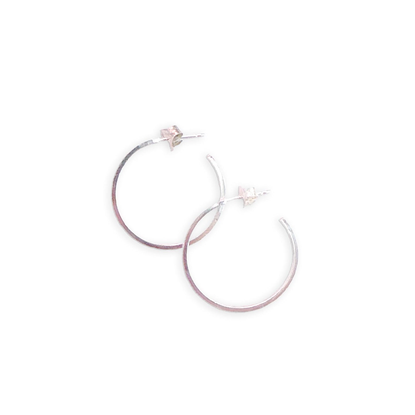 Handmade Minimalist Sterling Silver Square Profile Hoop Earrings