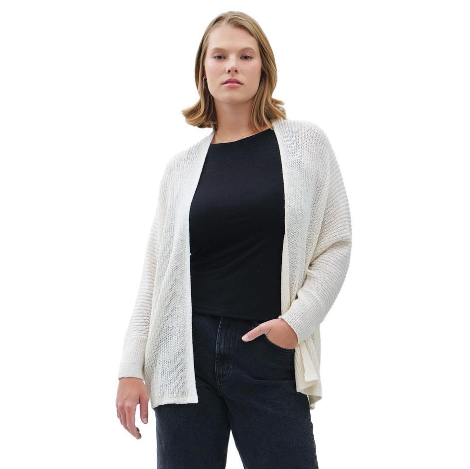 Plus Ivory Dolman Sleeve Knit Cardigan