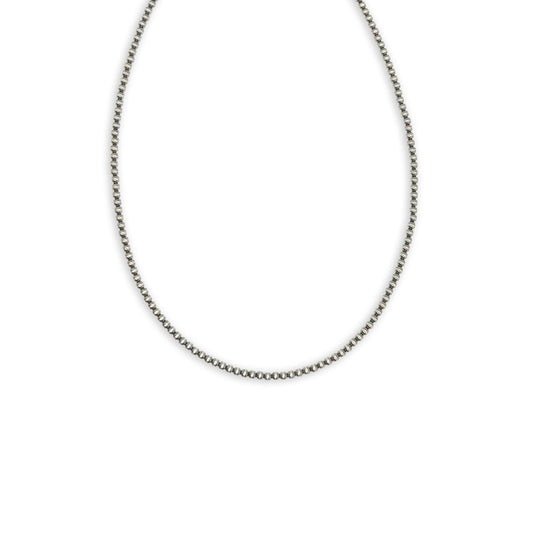 Sterling Silver 4mm Navajo Pearl 14" Necklace