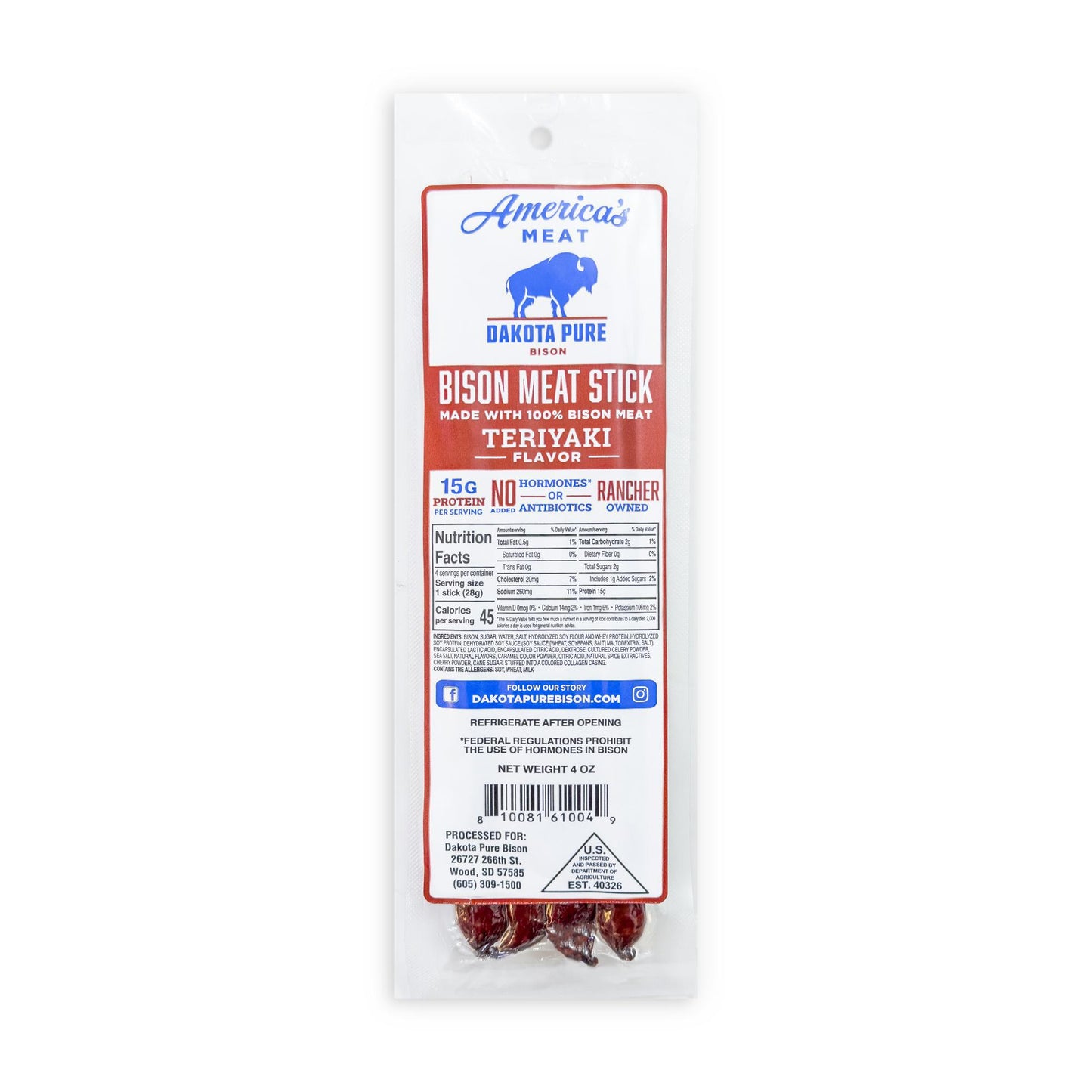 Teriyaki Bison Meat Sticks