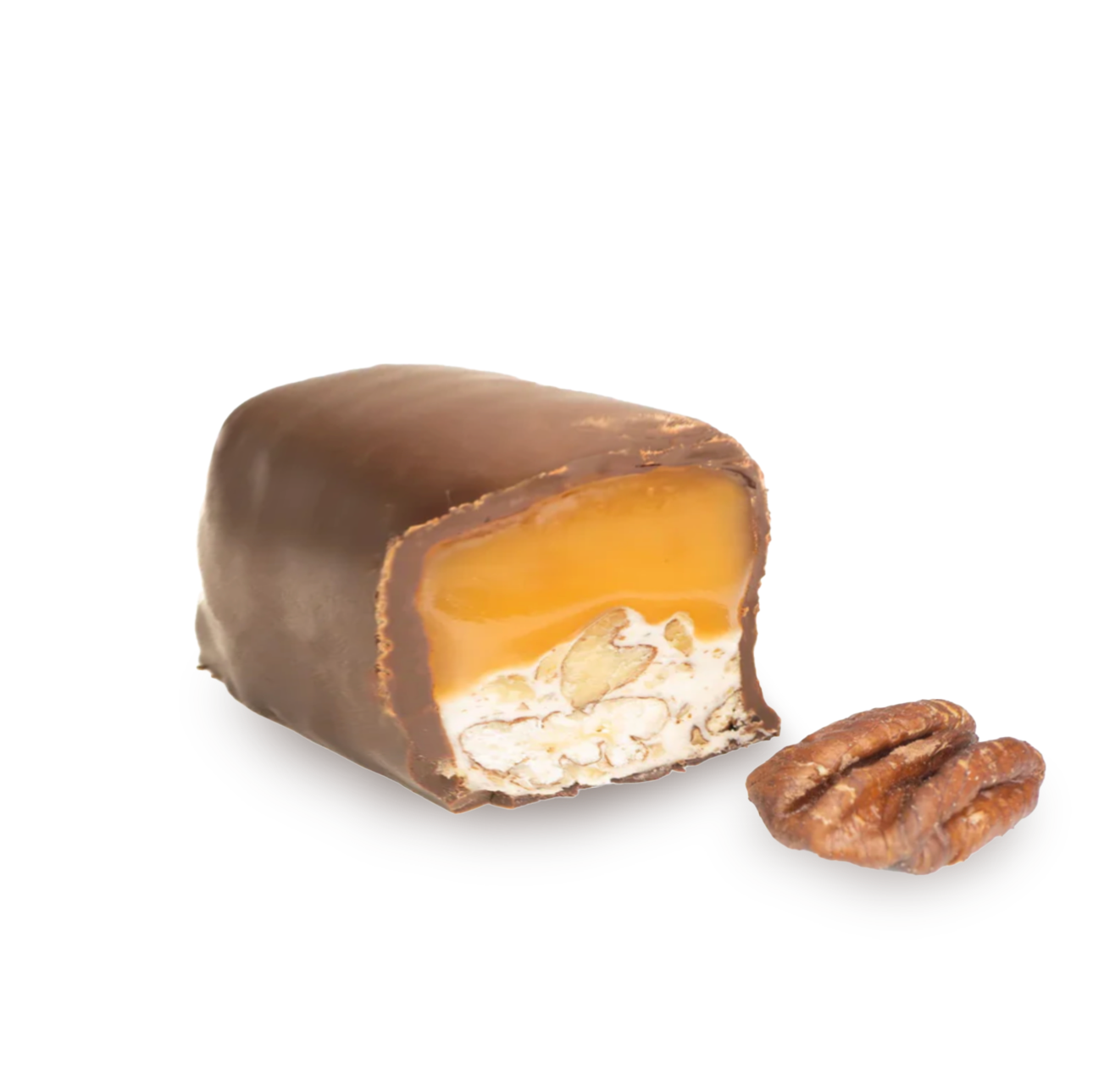 Toasted Pecan Nougat & Salted Caramel “Pecan Paradise” Gourmet Mini Dark Chocolate Bar