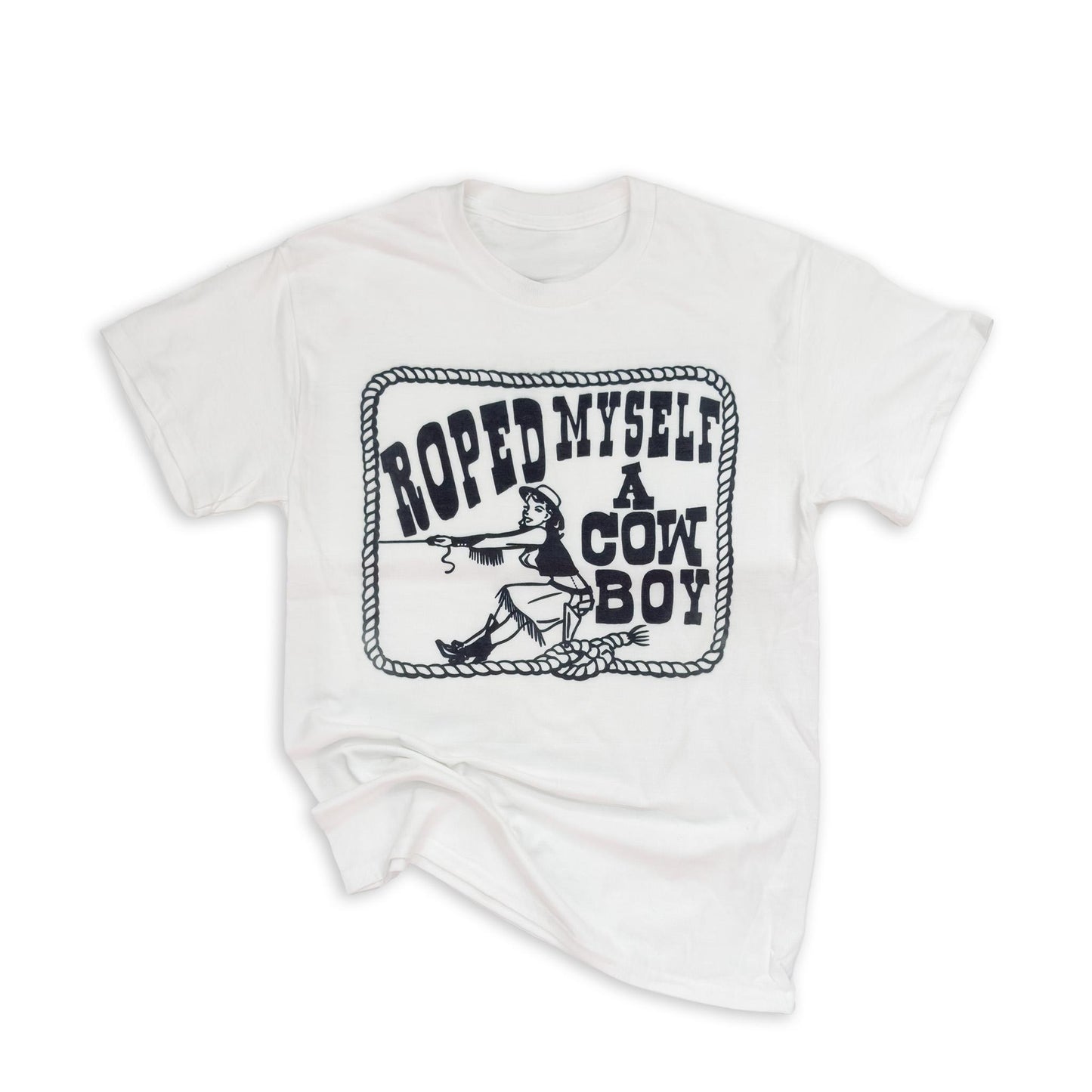 White Heather "Roped Myself A Cowboy" Western Graphic Sweatshirt