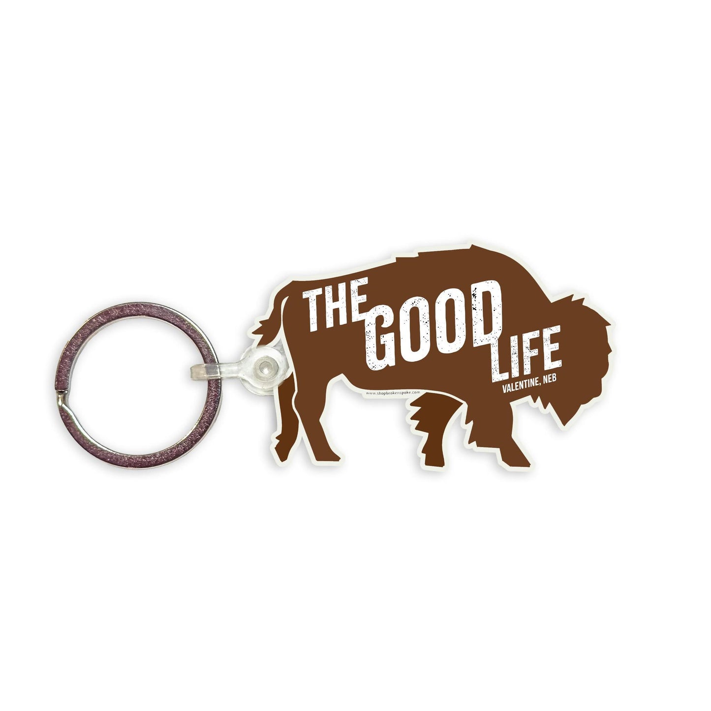 Acrylic “The Good Life: Valentine, Neb" Bison Key Chain