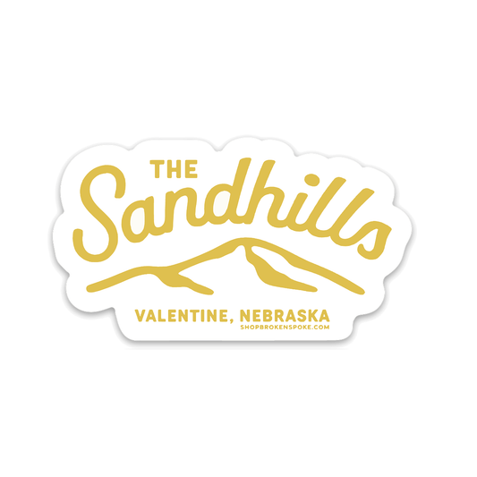 Gold “The Sandhills: Valentine, Nebraska” Vinyl Sticker