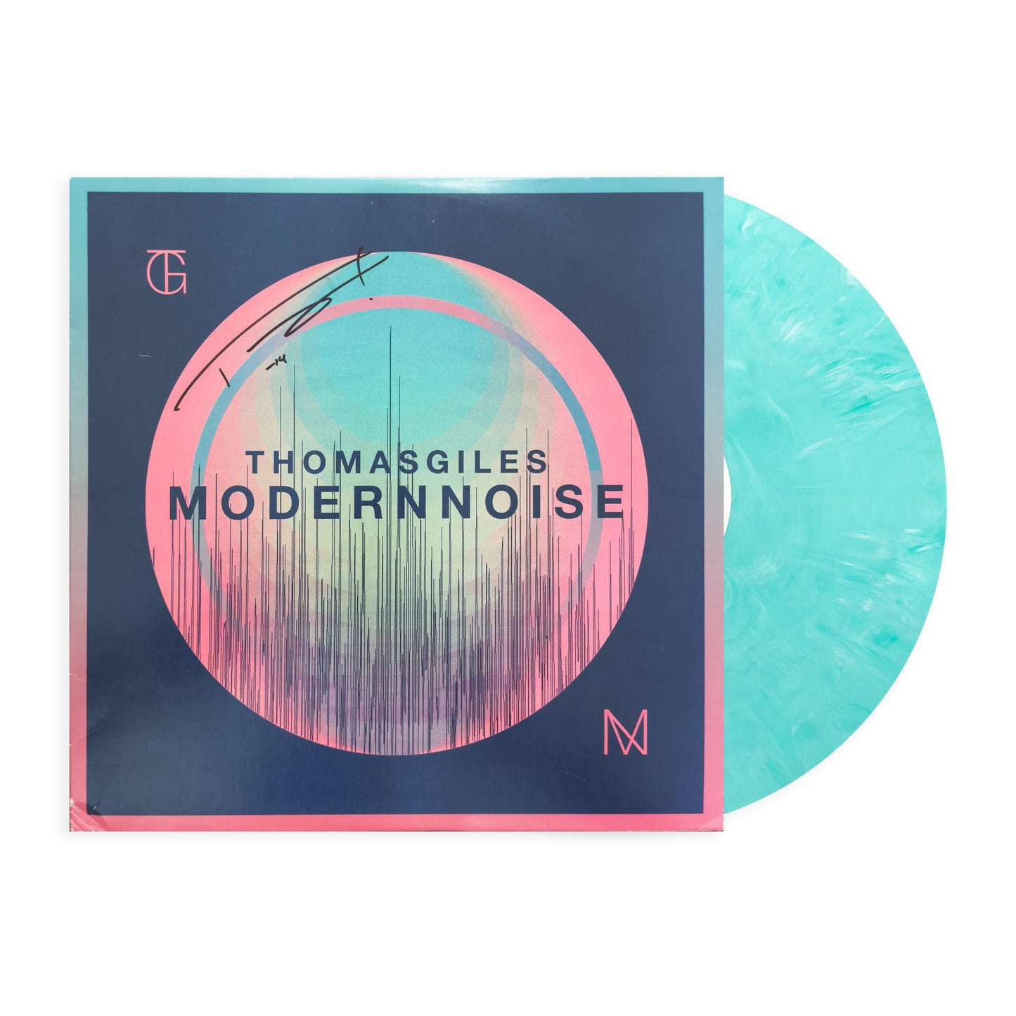 Thomas Giles "Modern Noise" Vinyl Record – 2014 US on Marbled Turquoise Vinyl with Autographed Cover