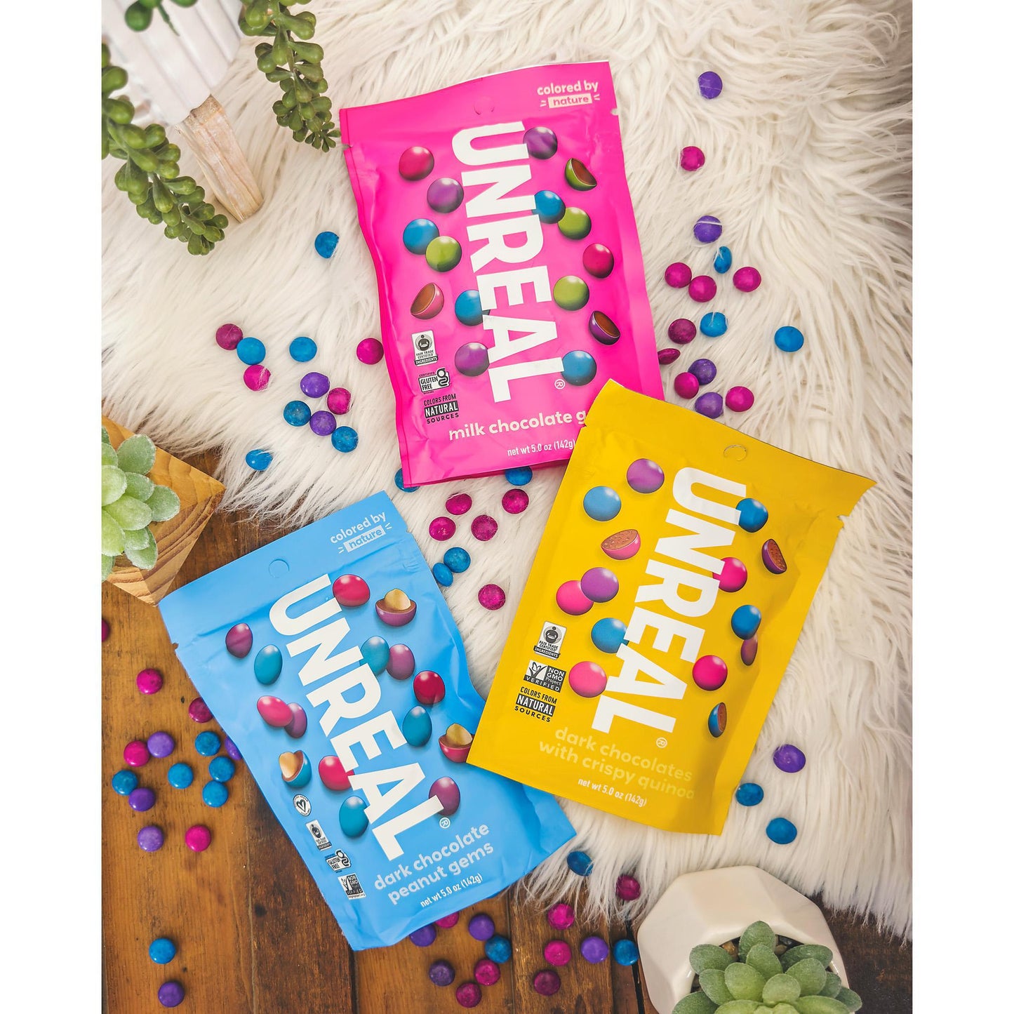 Unreal Dark Chocolate Peanut Gems - Naturally Colored, Made with Fair Trade Ingredients