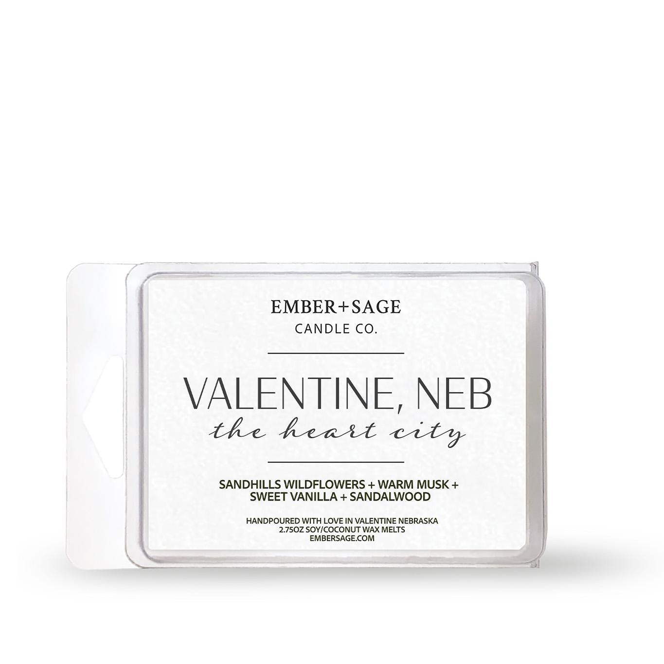 Valentine, Neb: The Heart City | Hand-Poured Soy Coconut Wax Melt | 2.75oz