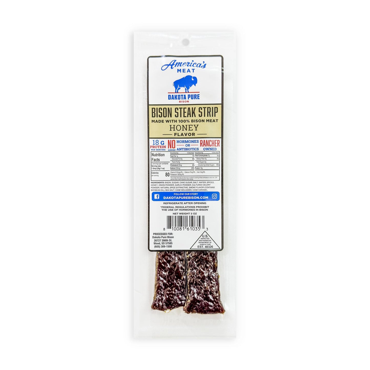 Honey Bison Steak Strips