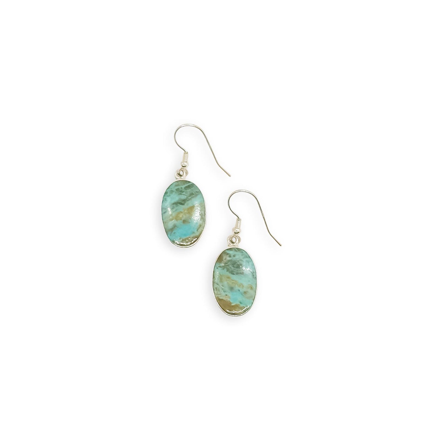 Navajo Cripple Creek Turquoise Sterling Silver Earrings