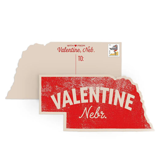 Vintage Inspired "Valentine, Nebraska" State Postcard