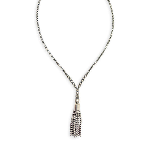 Navajo Pearl Sterling Silver Necklace with Tassel