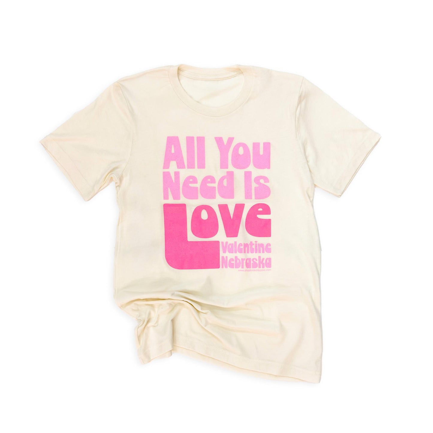 Natural Triblend Retro "All You Need Is Love: Valentine, Nebraska" Graphic Tee