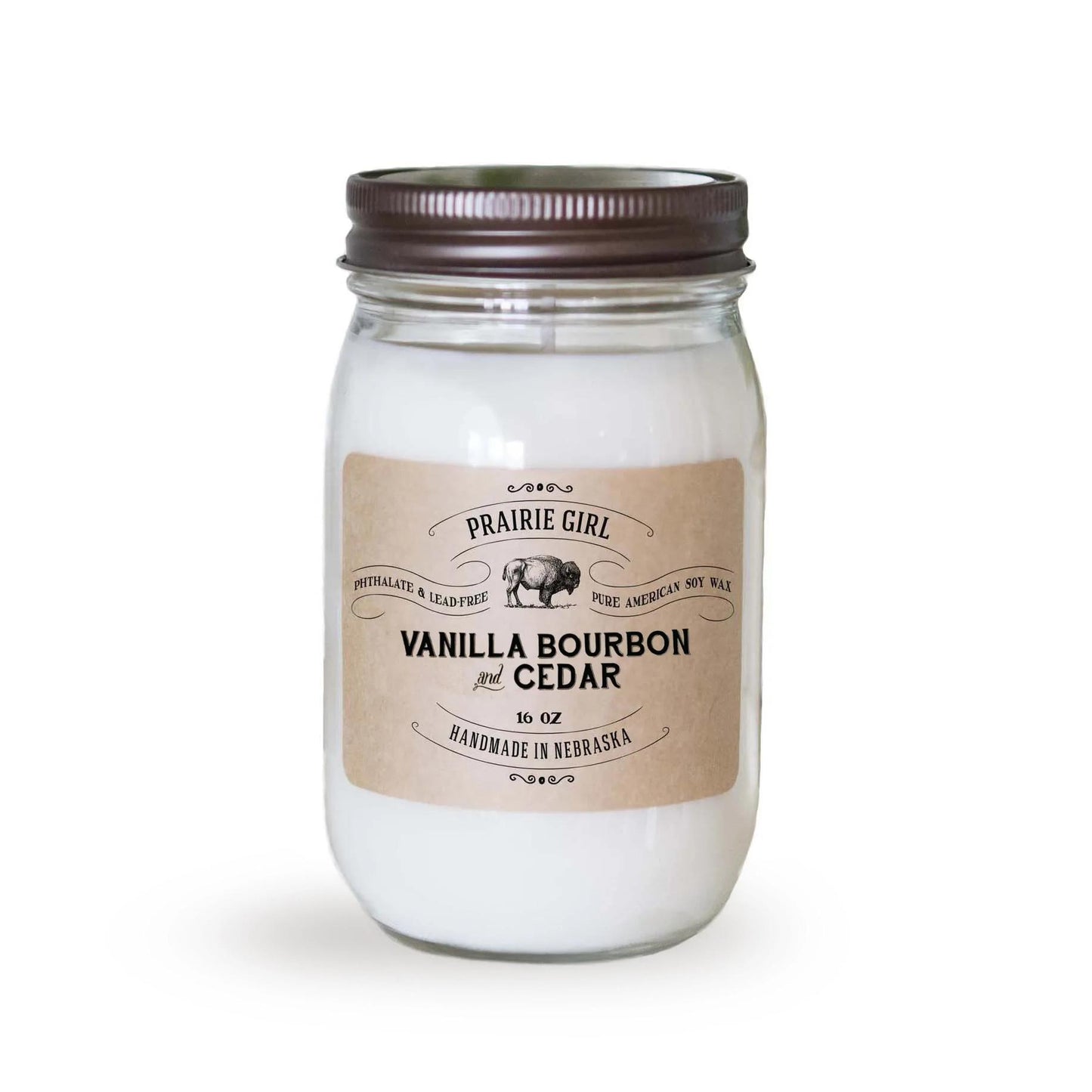 Vanilla Bourbon & Cedar Hand Poured American Soy Candle