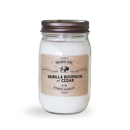 Vanilla Bourbon & Cedar Hand Poured American Soy Candle