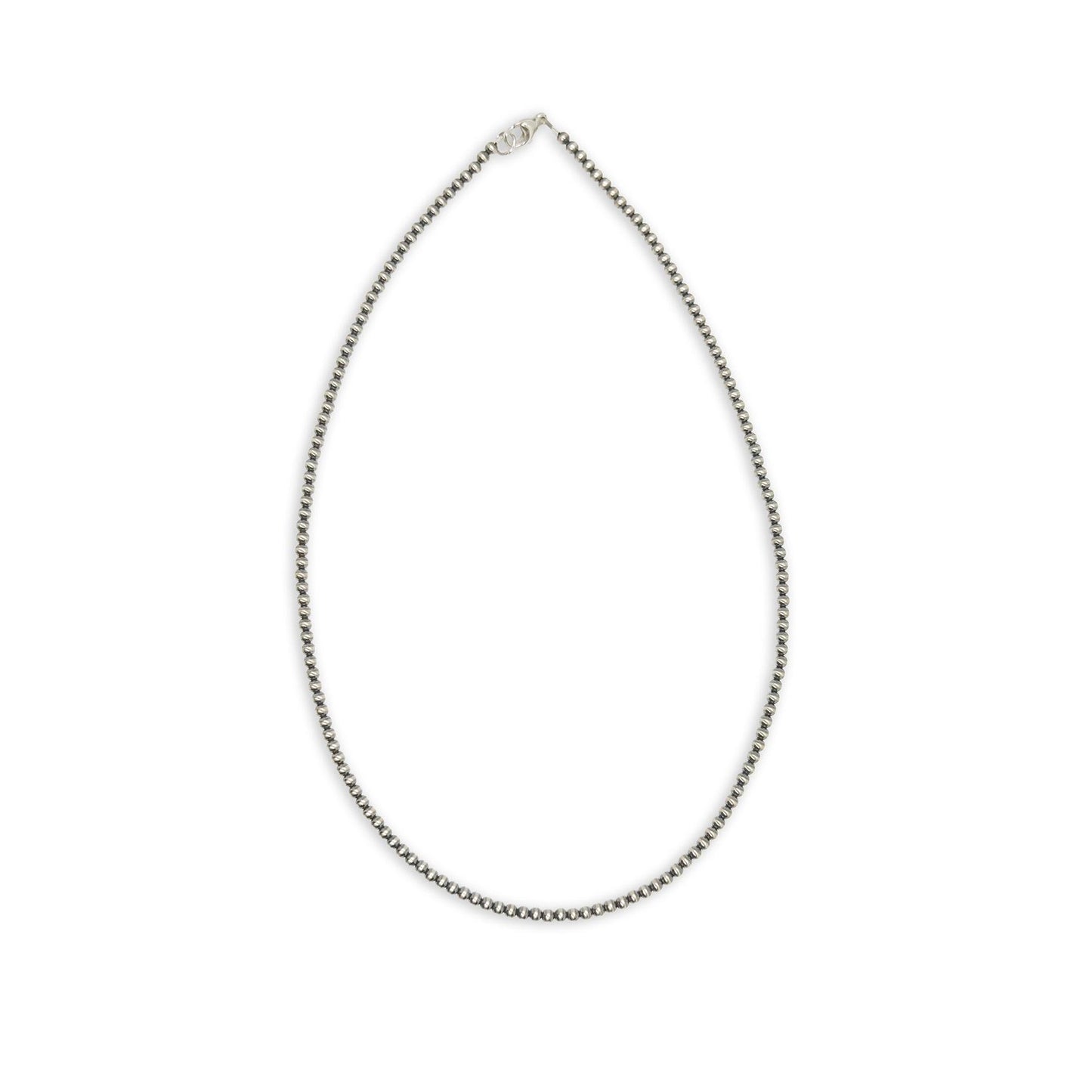 Sterling Silver 4mm Navajo Pearl 16" Necklace
