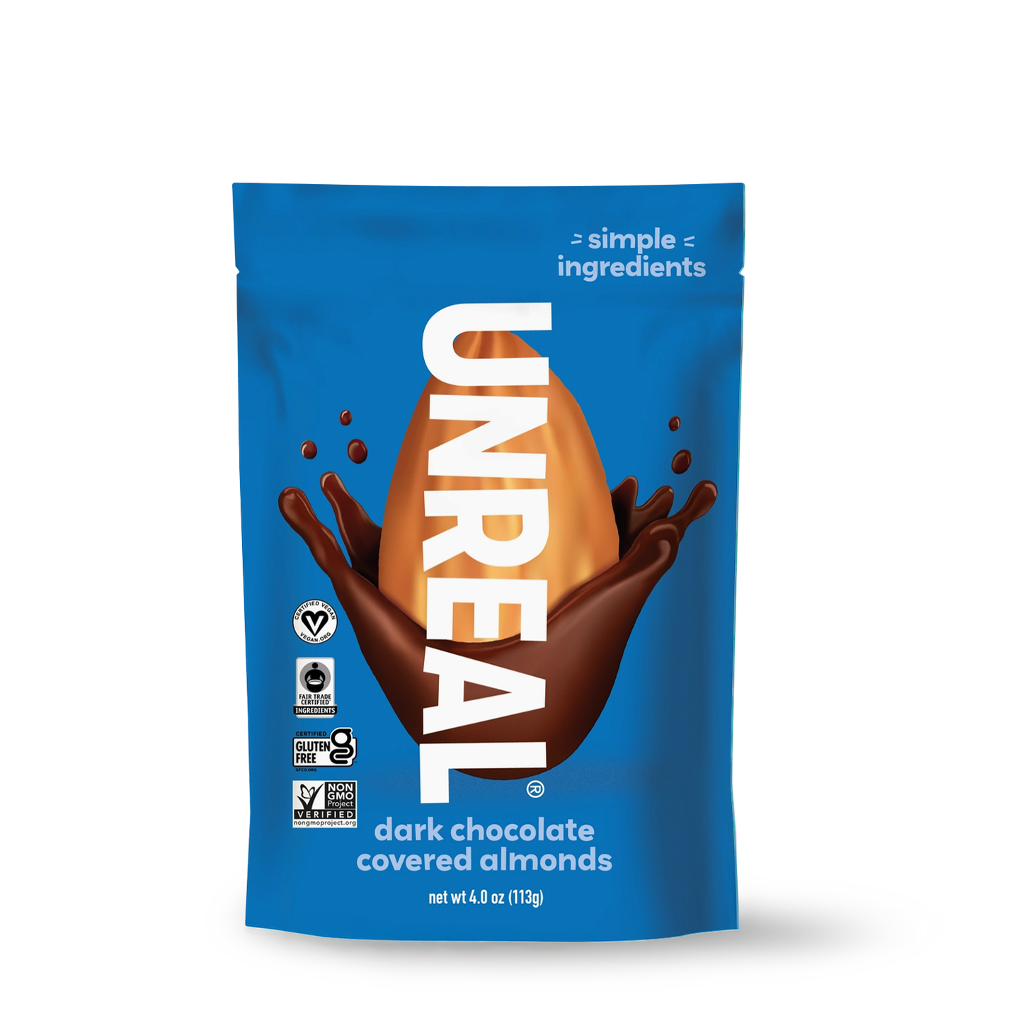 Unreal Dark Chocolate Covered Almonds - Less Sugar, Made with Fair Trade Ingredients