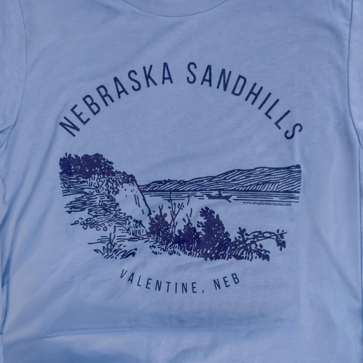Blue Triblend “Nebraska Sandhills: Valentine, Neb” Graphic Tee