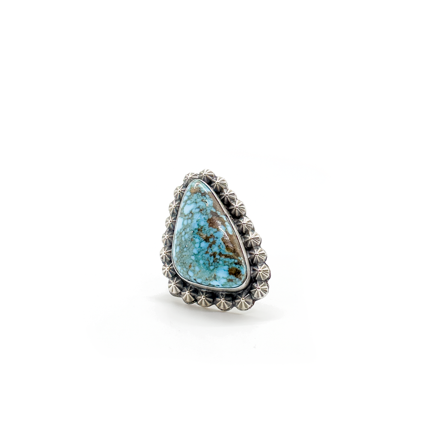 Navajo Morenci Turquoise Sterling Silver Ring - Size 6.5 (Adjustable)