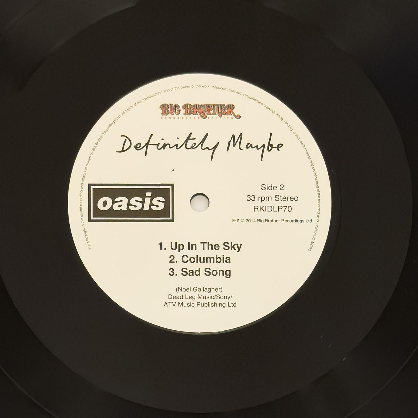 Oasis “Definitely Maybe" 2LP 180g Gatefold Vinyl Record – 2021 European Import Press