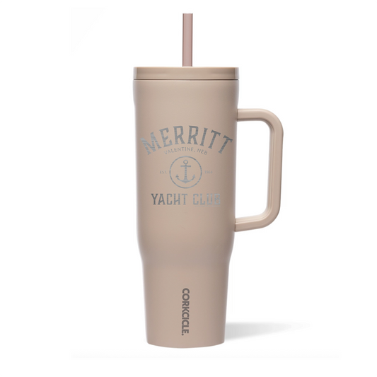 Sandstone 40oz “Merritt Yacht Club: Est. 1964" Valentine, Neb. Etched Triple Insulated Cruiser Tumbler